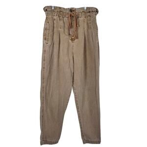 Free People Margate Pleated Paper Bag Trouser Pants Small